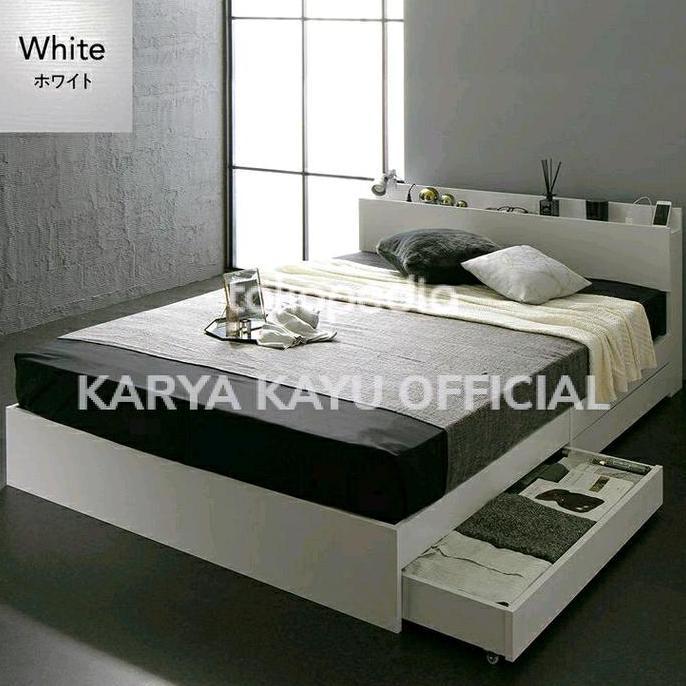 Terlaris Dipan Putih Duco Kayu Solid 200X160 Free Ongkir