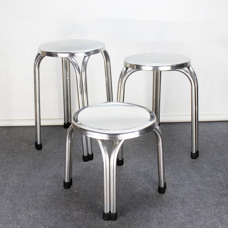 Kursi Besi Stainless Steel Bangku Bulat Stainless Steel Tempat Duduk Kursi Santai Bd02