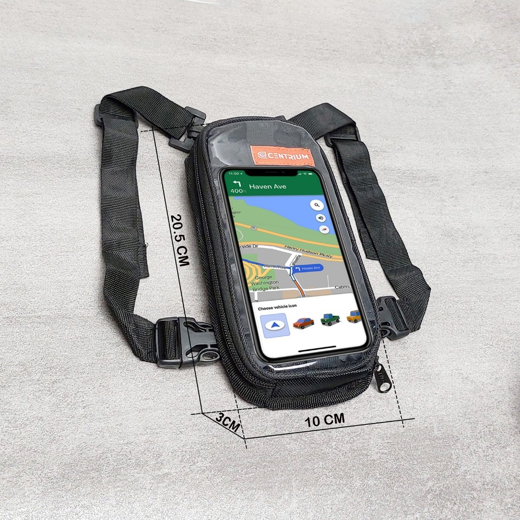 Centrium Tas Holder Hp Motor Touchscreen 2 In 1 Dompet Gantungan Handphone Kalung Leher Gojek Ojol