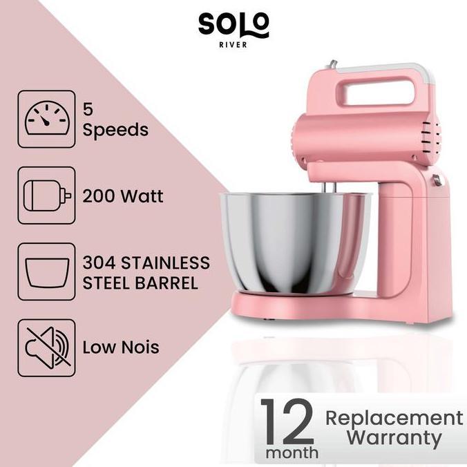 SOLO RIVER Hand Stand Mixer HRDDQ03WT 5spd 180 Watt