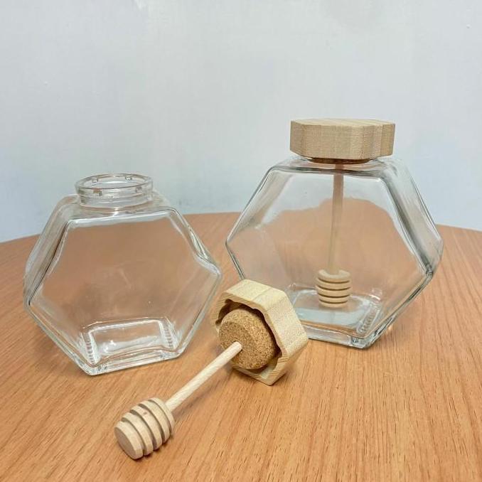 KEMASAN BOTOL KACA MADU HEXAGONAL | Hexagonal Honey Glass Jar