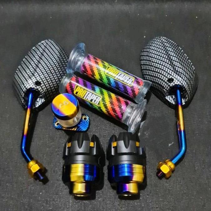 Paket Spion Beat Paket Promo Spion Beat Kaca Twotone Pendek+ Hangrip Karbon