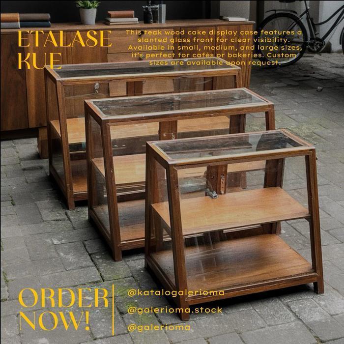 Etalase Kue Kayu Jati Vintage