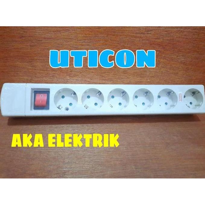 STOP KONTAK UTICON 6 LUBANG + SAKLAR ON OFF ST1682NC SIAP KIRIM