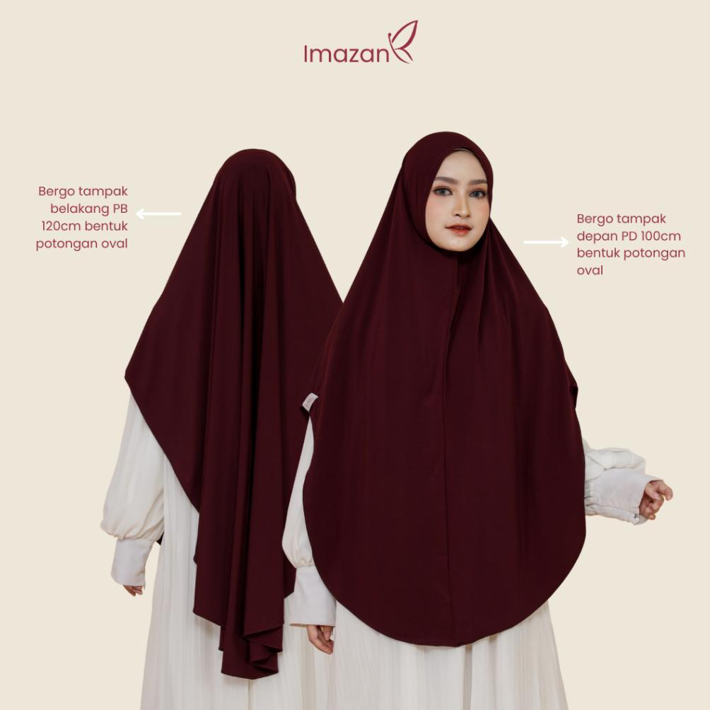 Exclusive Imazan Hijab Bergo Jersey Korea Non Pet Khimar Syari Haura Series Jilbab Instan Syari Ukur