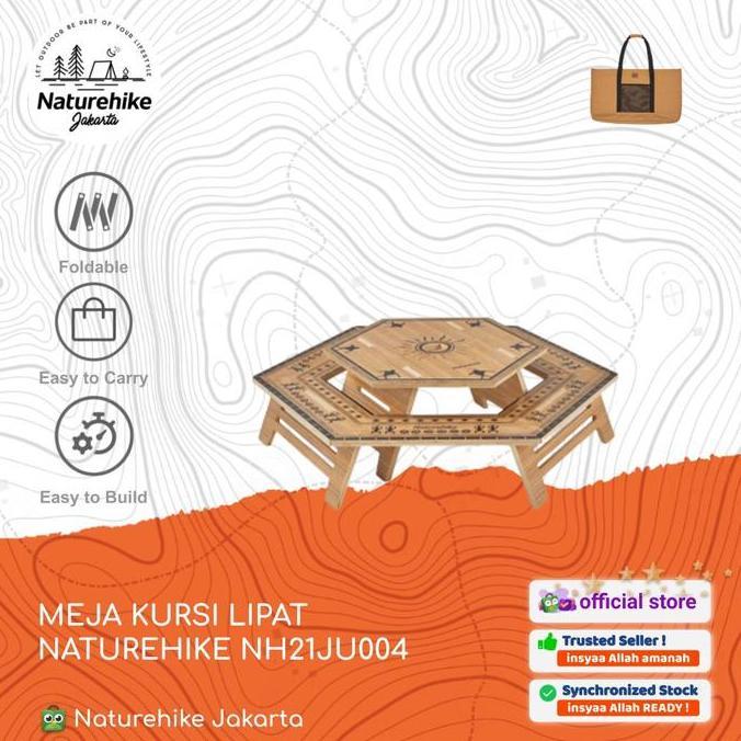 Terlaris Meja Kursi Lipat Kayu Portable Camping Outdoor Naturehike Nh21Ju004