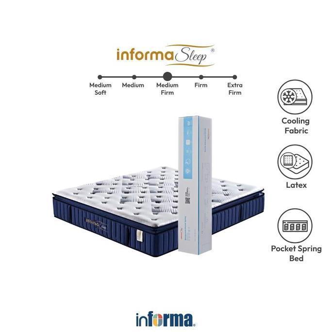 Terlaris Informa Sleep 180X200X32 Cm Collins Kasur Pocket Springbed In Box Matras Alas Tidur Tempat 