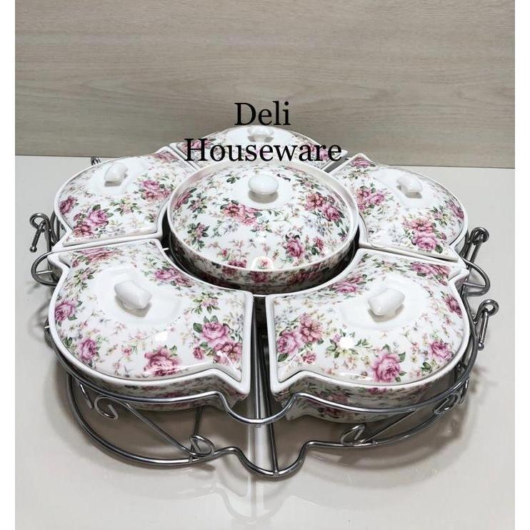 Prasmanan Keramik Bulat 17inch / Prasmanan Set Premium