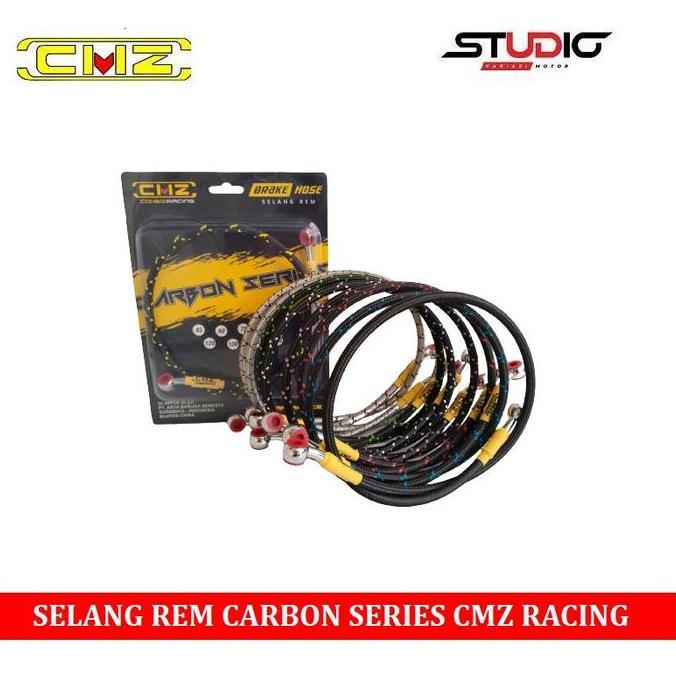 Promo Selang Rem Serat Carbon Series Variasi Ukuran 95 Cm Pnp Depan Jup Vario Beat Mio Supra Tiger C