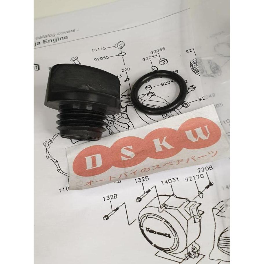 Promo Tutup Oli Mesin Plus Oring NINJA 150 R | SS | RR KGP 16115-1053 | 92055-012 Diskon