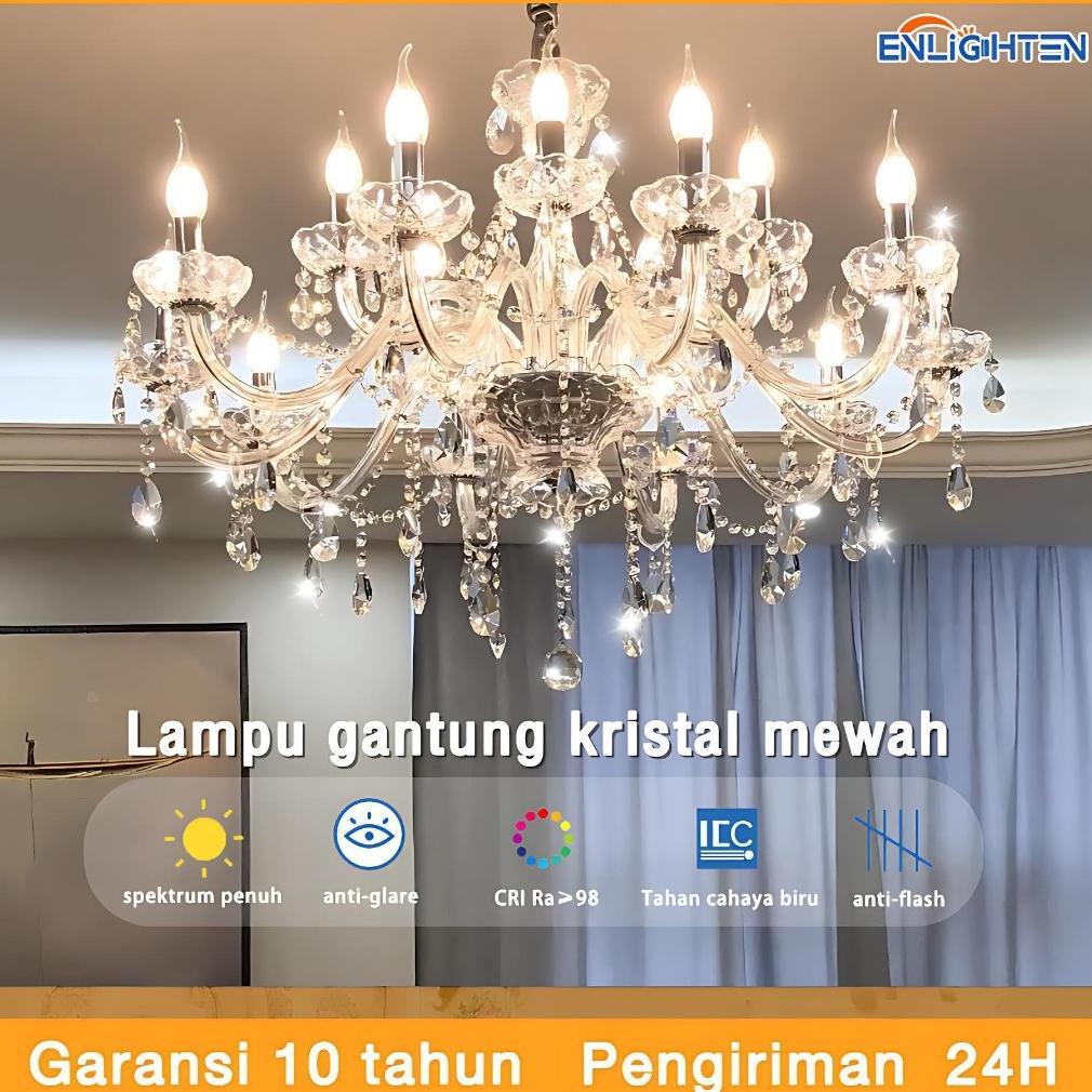 Garansi 10 Tahun  Lampu Gantung Kristal Lampu Hias Gantung Bohlam Termasuk Bohlam Lampu Gantung Deko
