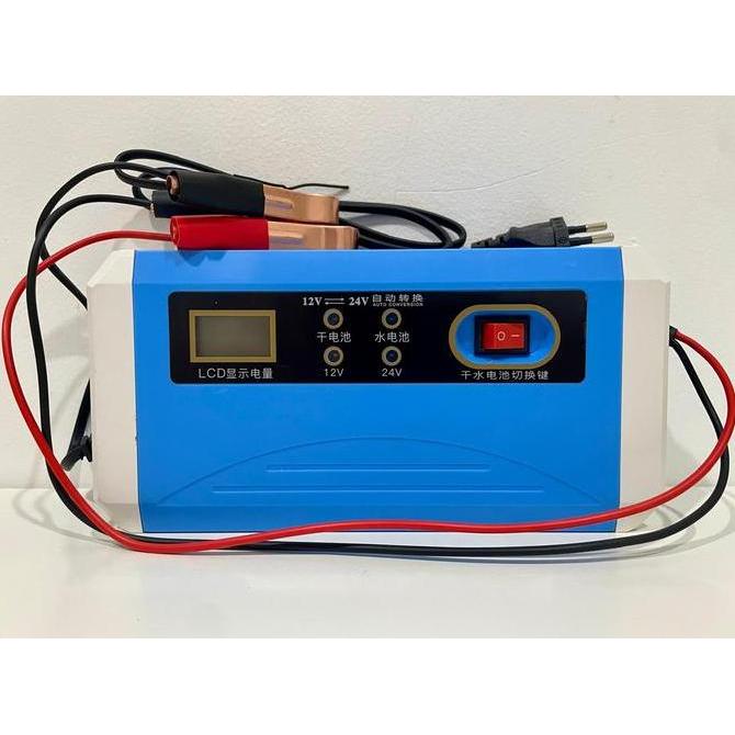 Charger Aki 12V-24V 10A / Charger Aki Fast Charging Otomatis 12 Volt - 24 Volt 10 Ampere ASLI
