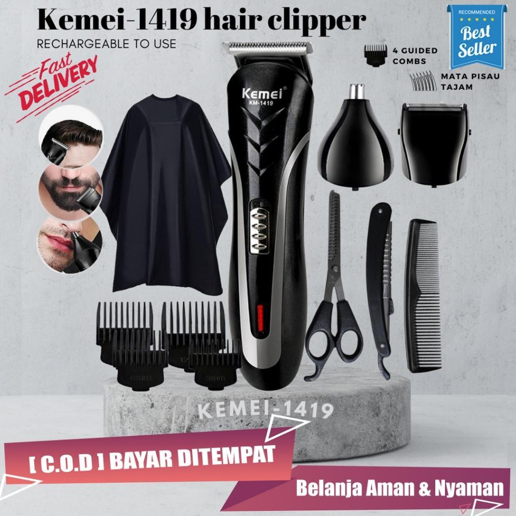 Alat Cukur Rambut Kemei 1419 Pencukur Rambut Elektrik Portable