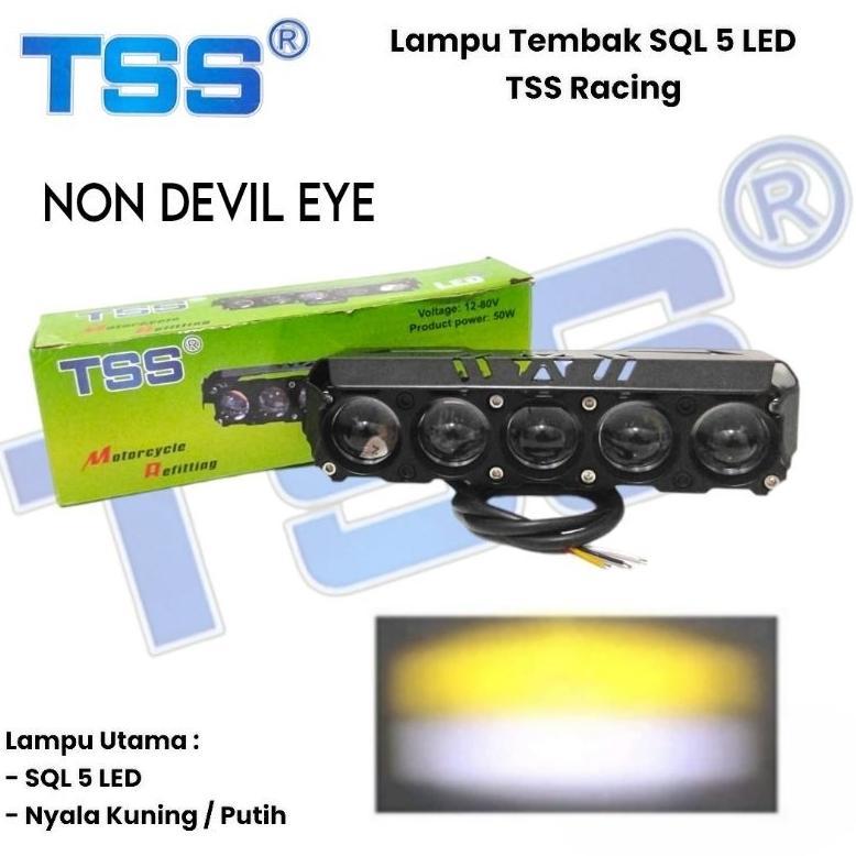 LAMPU SOROT LED TSS SQL 5 MATA PREMIUM SUPER TERANG 75 WATT 12-24 VOLT ARUS DC / LAMPU SOROT MOTOR /