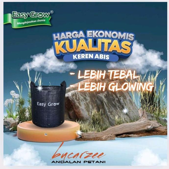 Easy Grow Planter Bag Hitam 100 Liter. Bahan Tebal Bulat Round Bottom