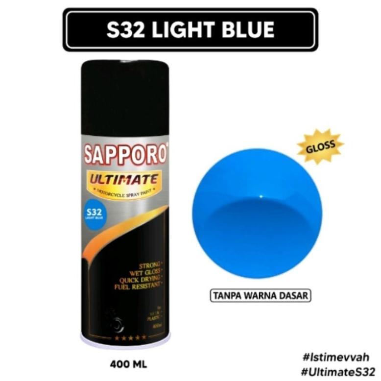 Saporo SAPPORO Ultimate S32 Lht Blue 400ml Biru Langit Cat Semprot Spray Motor Pilok Pilox Pylox Aer