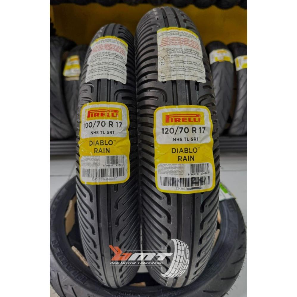 Paket Pirelli Diablo Rain UK 100/70-17 & 120/70-17 Tubelees