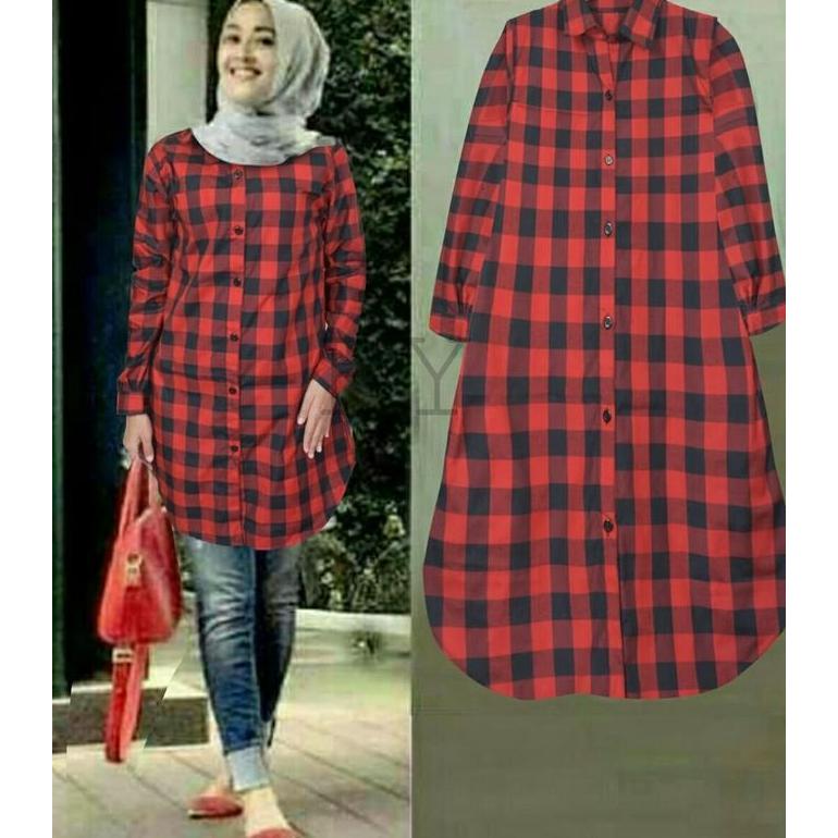 EFLUDOP Tunik Wanita Terbaru / Tunik Catur / Atasan Baju Tunik / Baju Wanita / Tunik / Tiktok Shop M