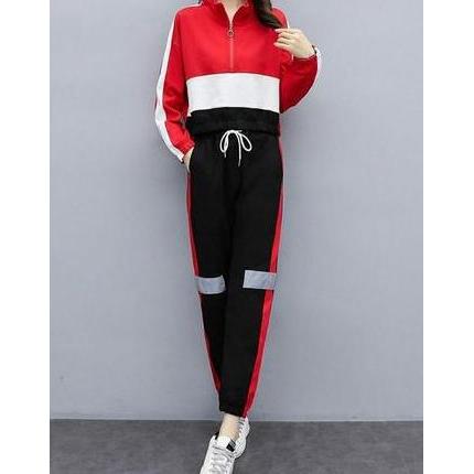 OVERAJA Stelan Olahraga / Baju Celana Stelan Wanita Korea / Set Training/ Stelan Model Baru / Stelan