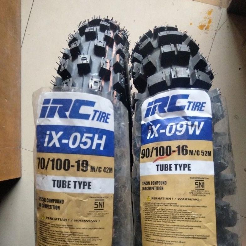 Paket Sepasang Ban Trail IRC IX-05H 70/100-19+90/100-16 IX-09W Ban Set Depan Belakang Luar Motor Mot