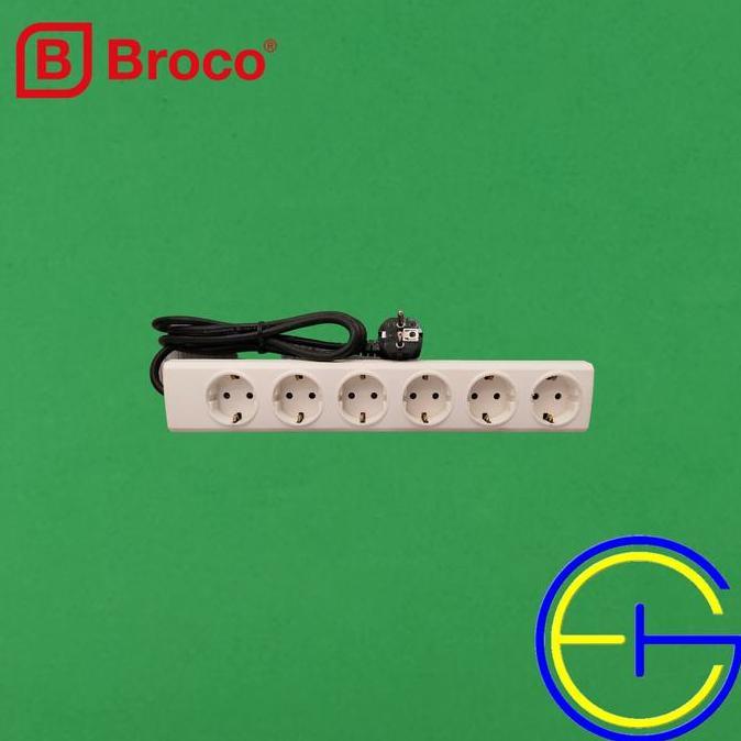STOP KONTAK BROCO 6 LUBANG DENGAN KABEL 15360KP55 SIAP KIRIM