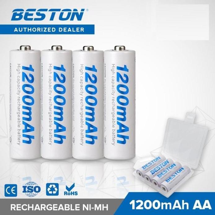 Beston Batu Baterai Battery AA Charge Cas rechargeable AA 1200Mah/AAA 600Mah + Quick Charger