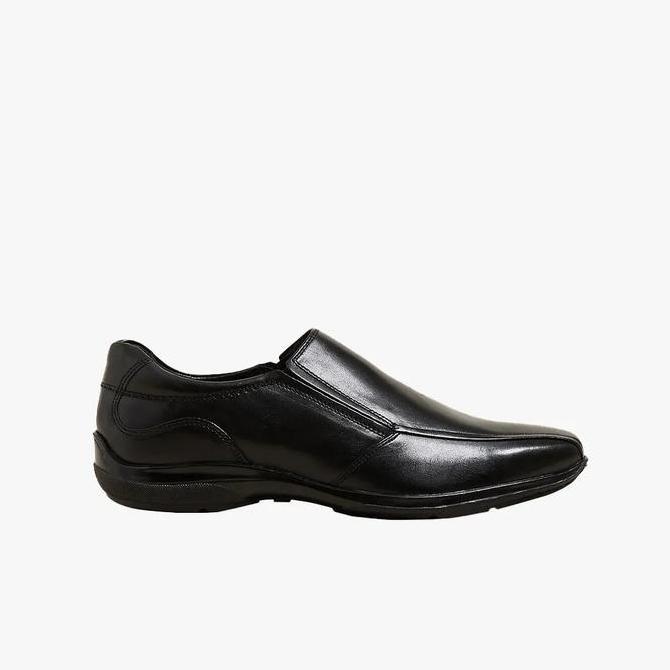 Ready MARKS & SPENCER Original Airflex Leather Slip-on Shoes Pria - Black