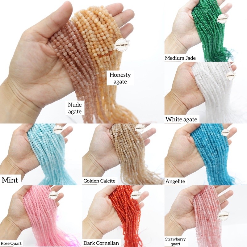 (Rentengan) Batu Agate 4Mm Cutting / Batu Alam