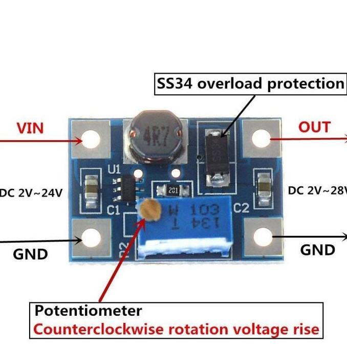 ZHAMBIRE 2a SX1308 step up DC-DC modul