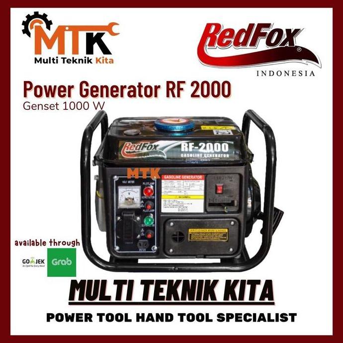 Generator Genset Mini 2Tak 1000W Redfox Rf2000 Termurah Starter Manual