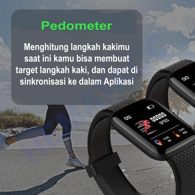 Thebest- Jam Tangan Sporty Hestia ID116 Pro Plus Smartband Asisten Olahraga