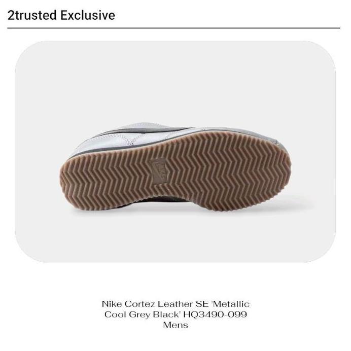 Ready Nike Cortez Leather SE 'Metallic Cool Grey Black' HQ3490-099 Unisex Trusted Casual