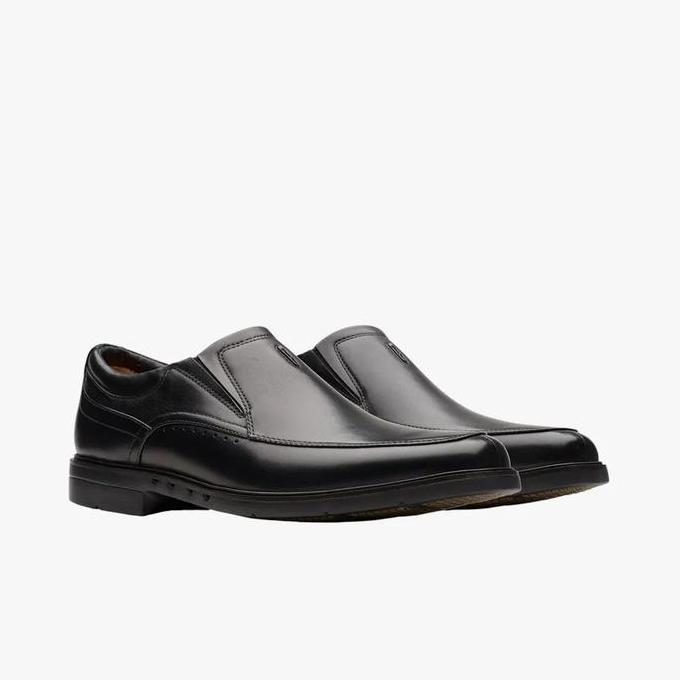 Ready CLARKS Un Kendric Go Original Sepatu Slip On Pria Leather - Black