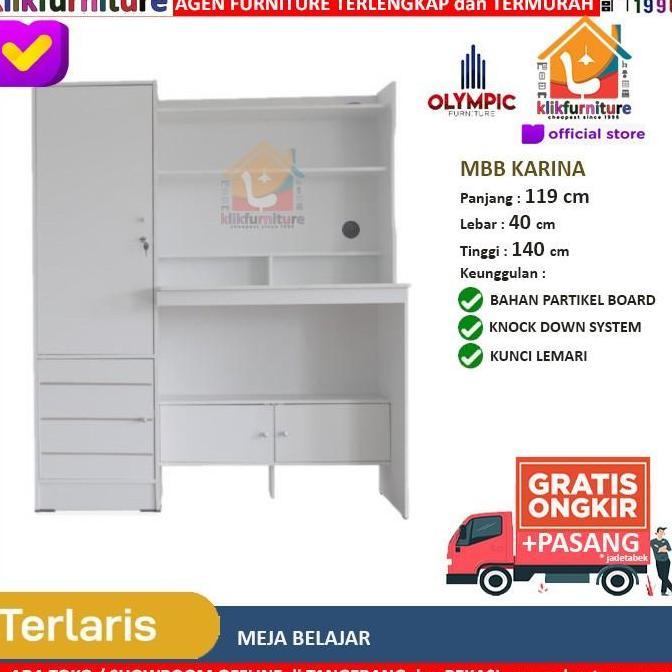 OLYMPIC Meja Belajar Putih Minimalis MBB KARIN