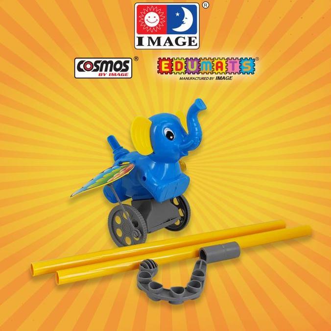 image toys mainan animal race elephant w/ squeak sound