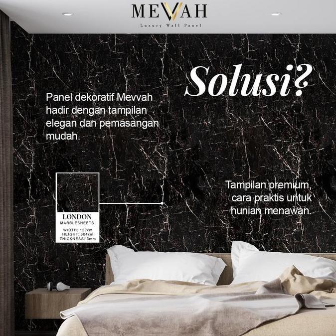 Mevvah Marble Series Wall Panel Motif London - Wall Panel Dinding