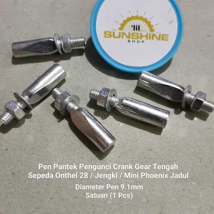 Pen Pengunci As BB Tengah Model BULAT Dengan Gir Crank Piringan Sepeda Onthel Ontel Jengki Mini Jadu