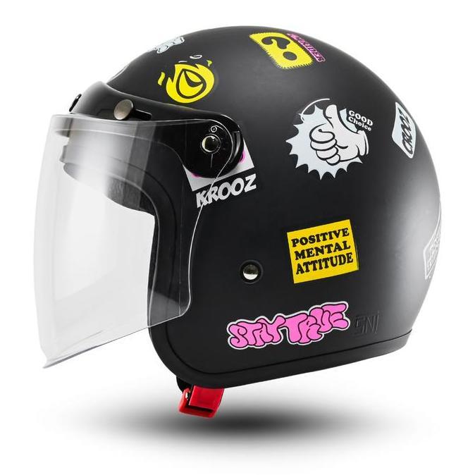 Helm R-SIX Bogo Motif SNI Helmet Motorcycle Shield