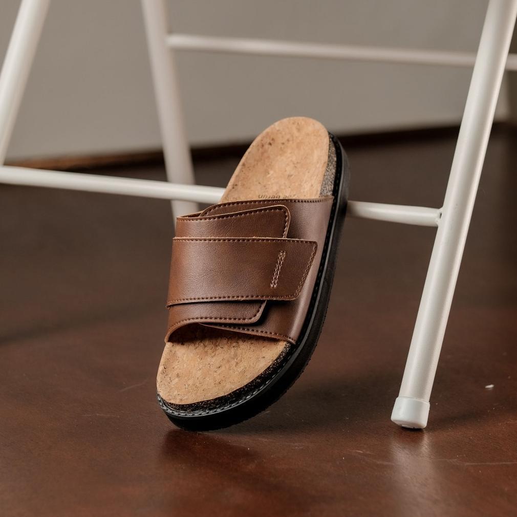 DISKON SANDAL SLIDES PRIA - BRUSSEL LEATHER SERIES ZOE BERLIN - SENDAL CORK PUYUH BIRKEN SLIDE COWOK
