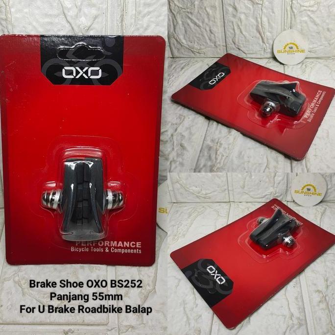 Karet Kampas Rem U Brake Shoe OXO BS252 Untuk Sepeda Lipat Folding Bike Roadbike Balap Road