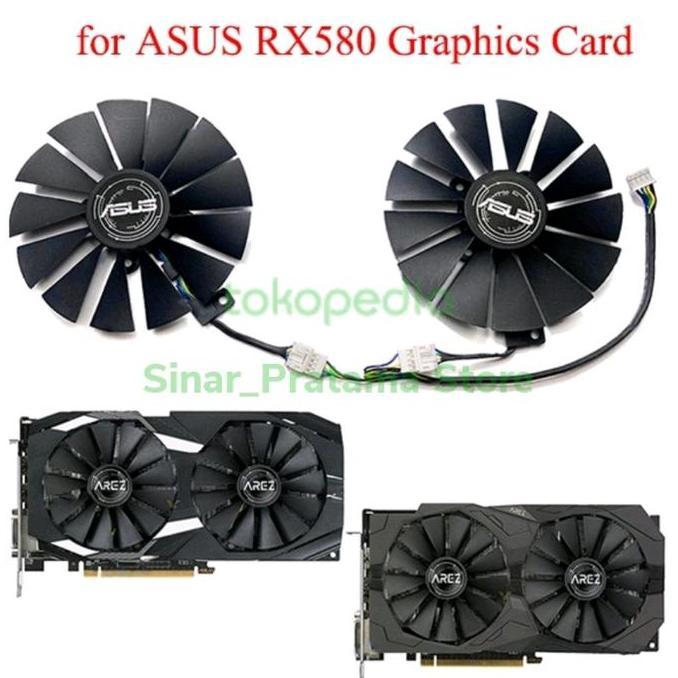 Fan kipas vga ASUS Strix DUAL OC Rx 580 570 470 GTX 1050 95mm 4pin