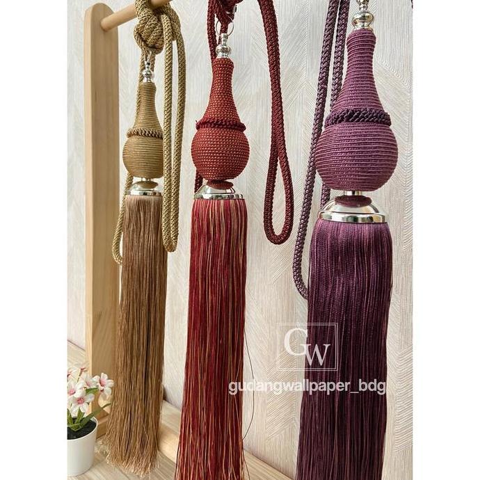 Ready Tassel Tali Gorden Jumbo Istanbul (Mardin) Rumbai Mewah Latte Merah Ungu Premium Tassel