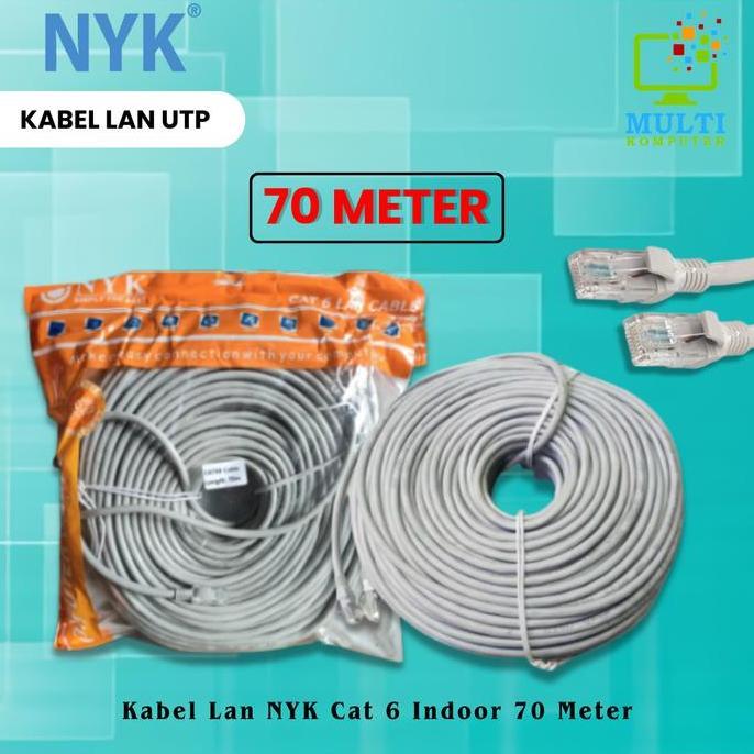 CAT6 70M Kabel LAN 70Meter Cable Cat 6 UTP 70 Meter Siap Pakai