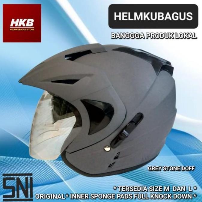 Helm 2 kaca Double Visor. Helm Half Face Double Kaca standar