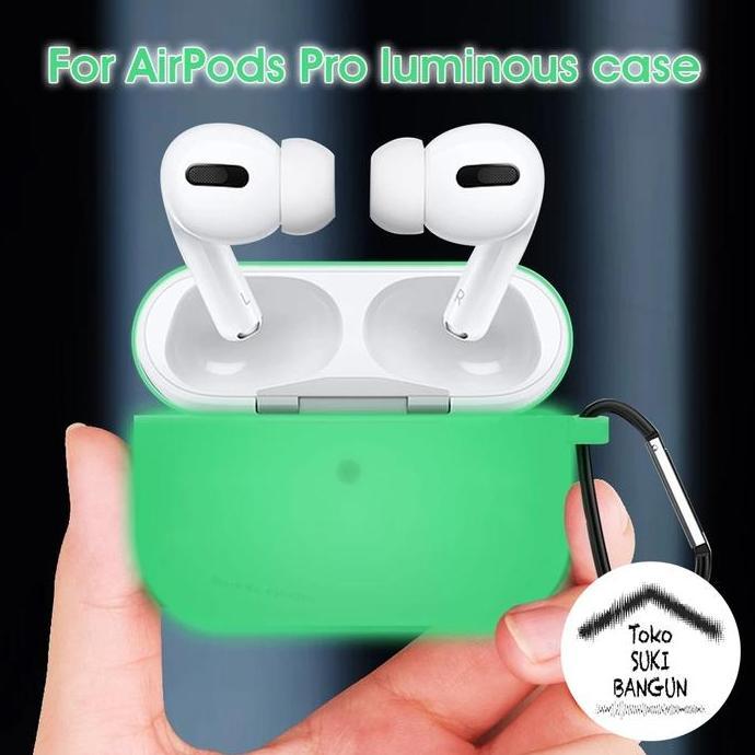 Case untuk Airpods Pro GLOW IN THE DARK Silicone Rubber Casing Cover Pouch Protector murah
