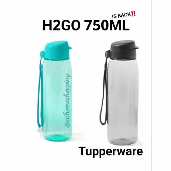 Botol minum tupperware h2go 750ml straw h 2go