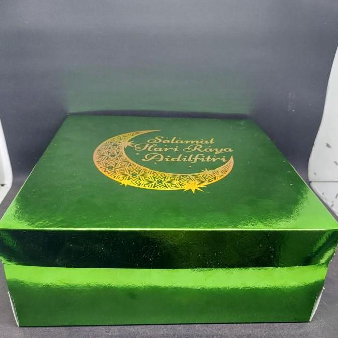 Dus lebaran Kotak Kue hijau 22 x 22