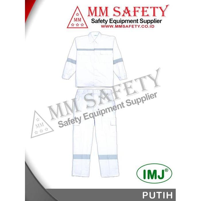 SETELAN SAFETY / WEARPACK SAFETY / BAJU CELANA KERJA / SERAGAM SAFETY - Putih, XXXXXXL