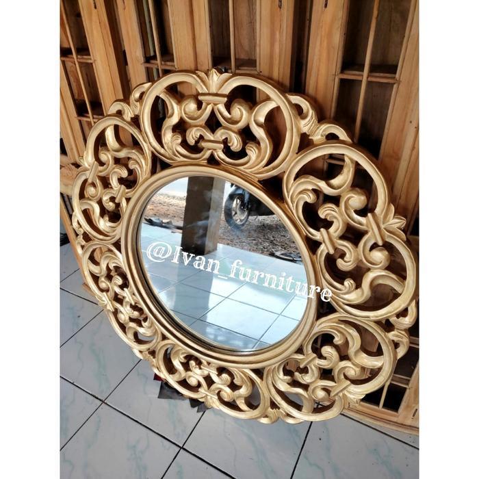 PIGURA KACA JATI UKIR JEPARA , CERMIN HIAS UKIR JATI , CERMIN DINDING