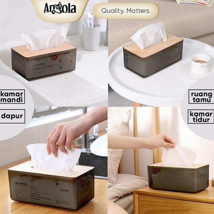 Angola Tempat Tisu D58 Kotak Tissue Kayu / Tissue Box